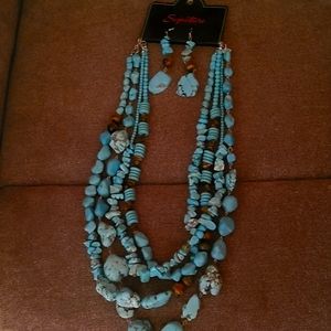 Necklace and earrings